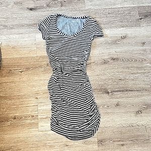 Caslon Stripe scrunch dress